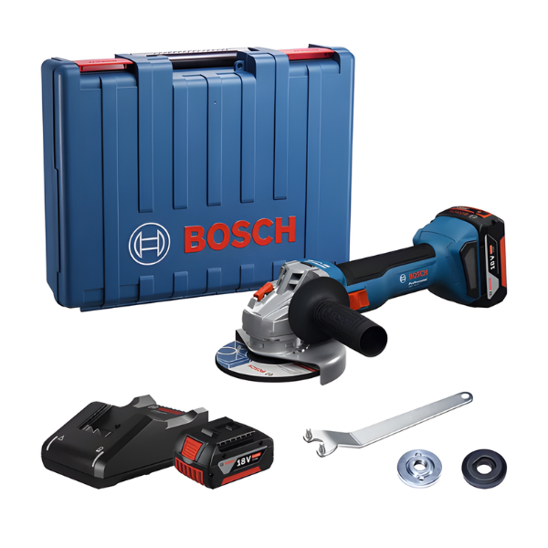 Combo Máy mài góc 100mm công tắc trượt Bosch GWS 18V-8 (pin + sạc)