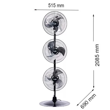 Quạt đứng công nghiệp 3 đầu Dasin DST-1845